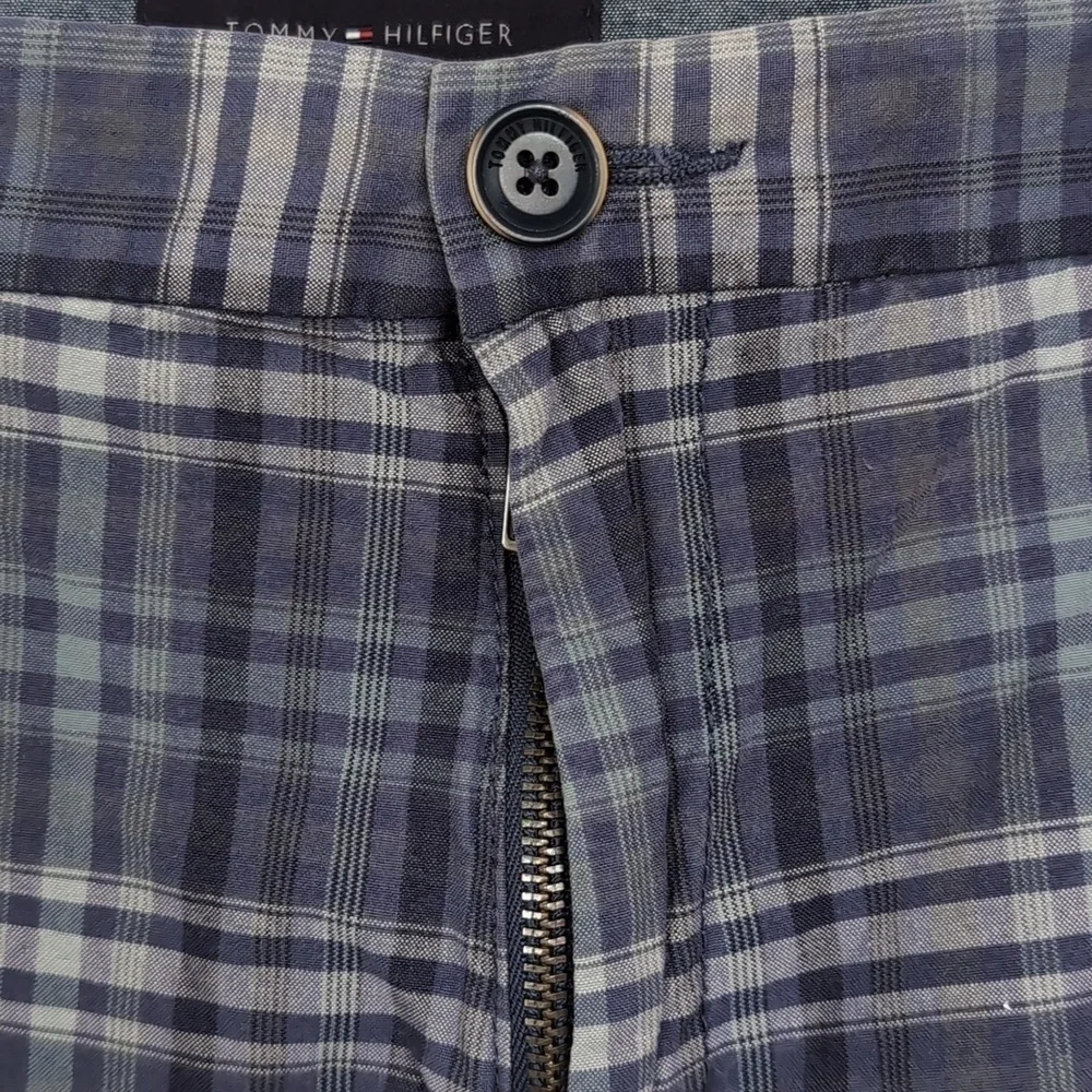 Tommy Hilfiger Blue Plaid Custom Fit Shorts Size 38